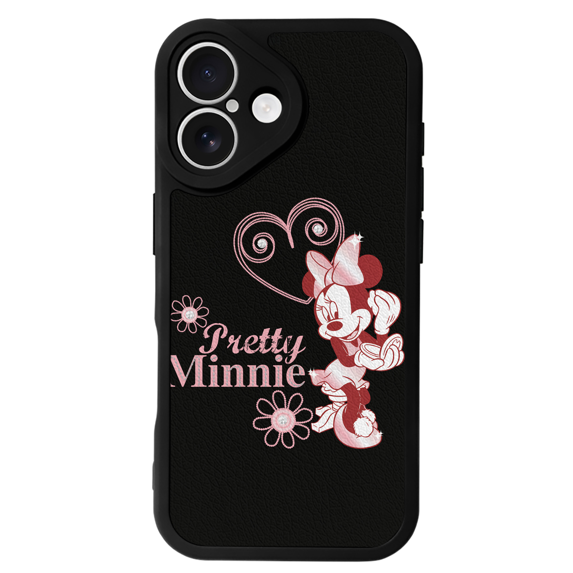 （画像用） ミッキーマウス Mickey Mouse 【iPhone 16シリーズ対応】シリコンスマホケース（レザー調） 材質：シリコン